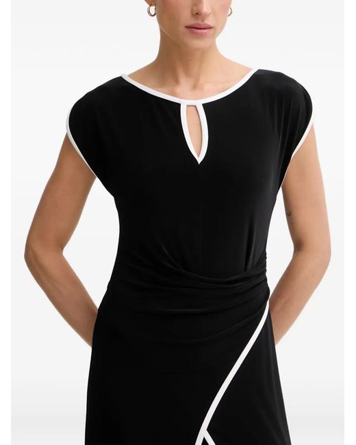 Joseph Ribkoff Black Contrast-Trim Jumpsuit