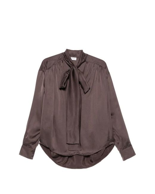 ANDAMANE Mathilda Gesmockte Blouse in het Brown