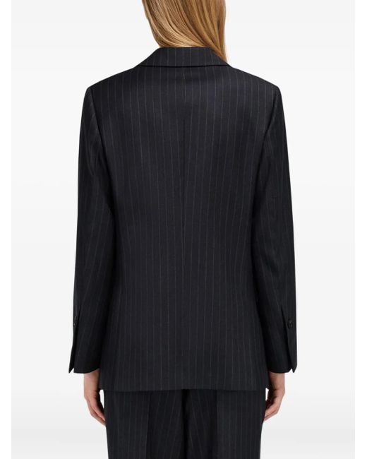Ferragamo Blue Pinstripe Double-Breasted Blazer