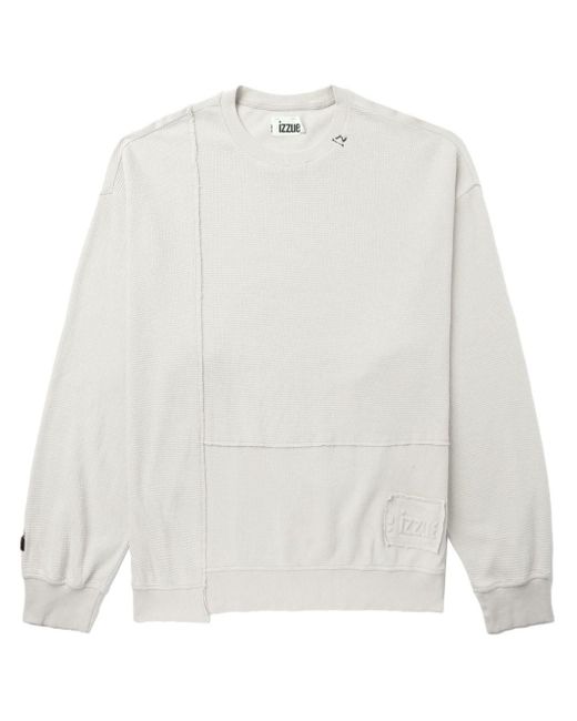 Izzue White Asymmetric Cotton Sweatshirt for men