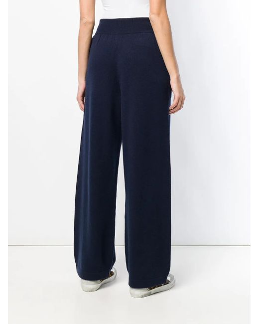 Barrie Blue Flared Knitted Trousers