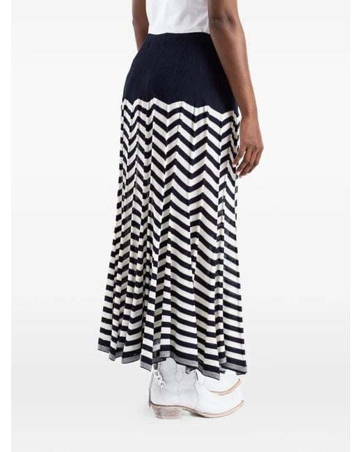 Junya Watanabe Black Chevron-Knit Ribbed-Waistband Skirt