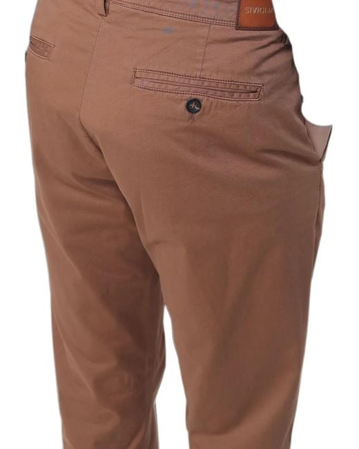 Siviglia Brown Regular Chino Trousers for men