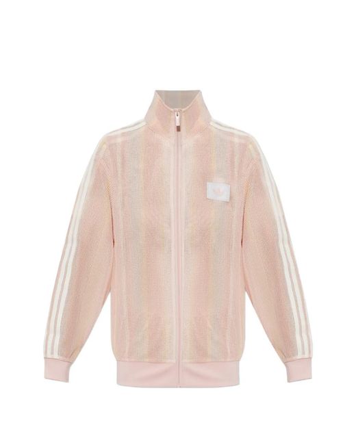 Adidas Pink Striped Mesh Jacket