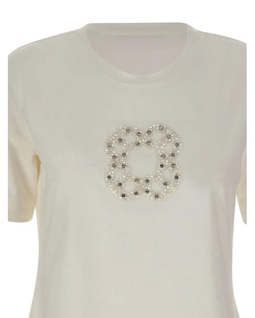 Elena Miro White Jewel Logo T-Shirt