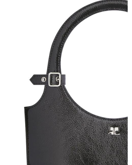 Bolso de mano con diseño curvo Courreges de color Black