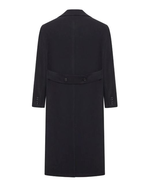 Kiton Blue Buttoned Double-Breasted Coat for men