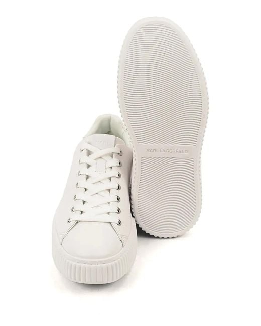Karl Lagerfeld White Embossed Sneakers for men