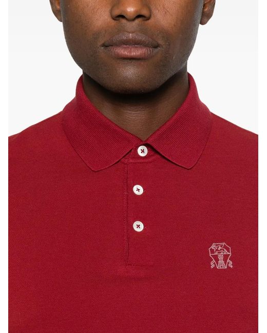 Brunello Cucinelli Logo-Embroidered Polo Shirt for men