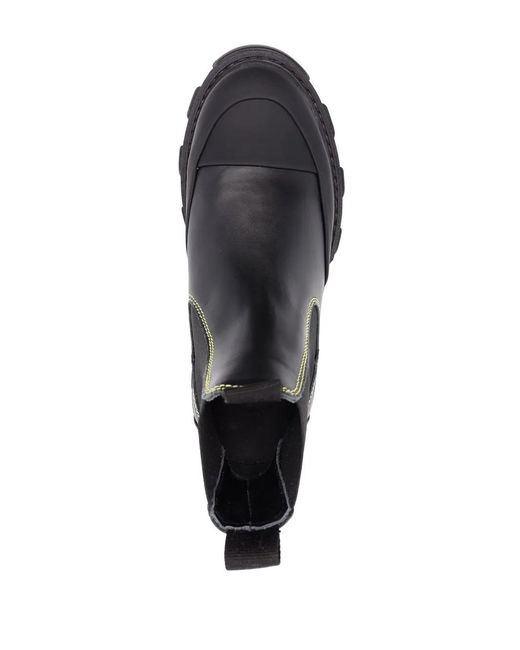 Ganni Black Leather Chelsea Boots
