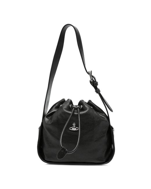 Vivienne Westwood Black Stacey Leather Bucket Bag