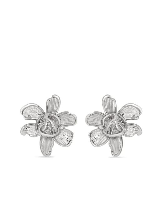 Oscar de la Renta フラワーノット ピアス Metallic