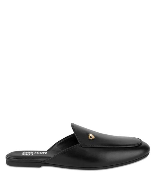 Love Moschino Black Heart Detail Mules