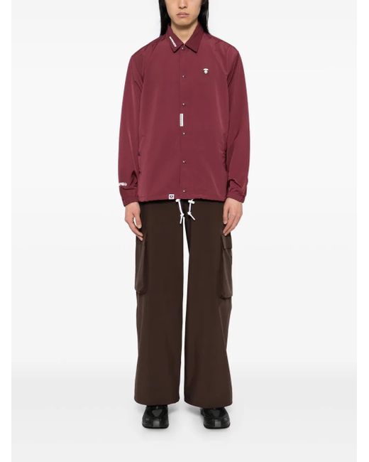 Aape By A Bathing Ape Red Moonface Logo Coach Jacket for men