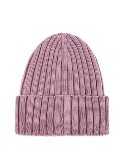 Moncler Pink Logo Wool Beanie