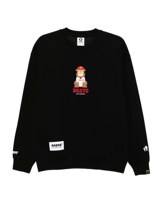 メンズ Aape By A Bathing Ape ロゴ スウェットシャツ Black