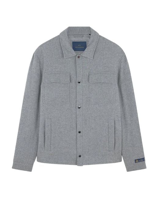 Paul & Shark Gray Quilted Shirt Jacket for men