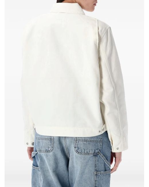 Carhartt White Logo-Patch Zip-Up Jacket