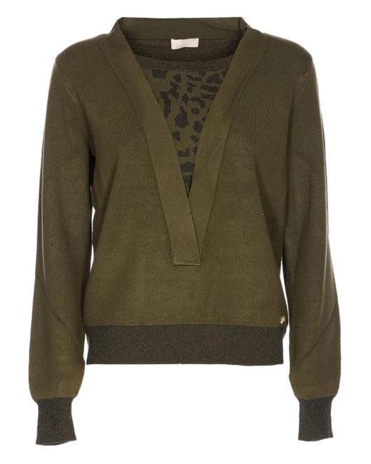 Pull À Col V Liu Jo en coloris Green