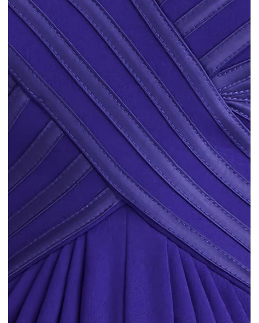 Tadashi Shoji Purple Strapless Pleated Maxi Dress
