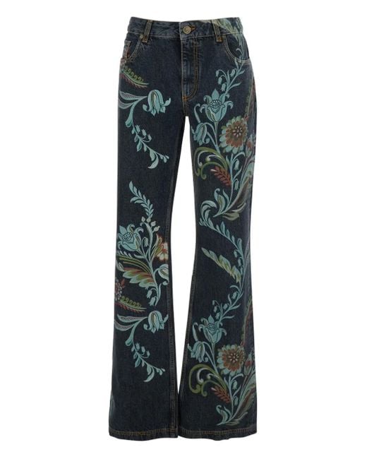 Etro フローラル ジーンズ Blue