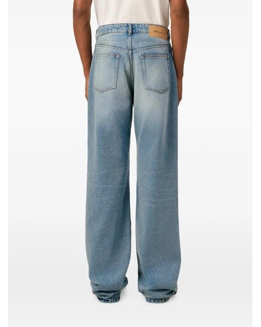 AMI Blue Large-Fit Cotton Jeans for men