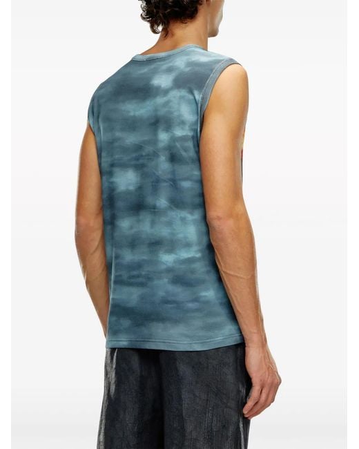 DIESEL Blue Tank Top With Burning Oval D Poster for men