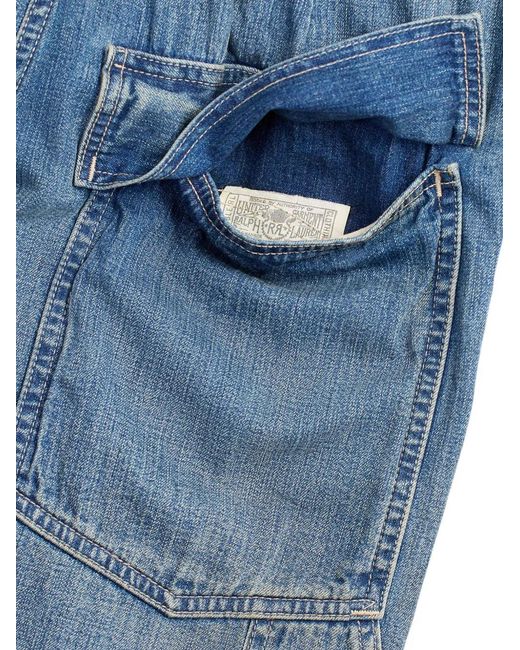 RRL Blue Belted Cotton Jumpsuit