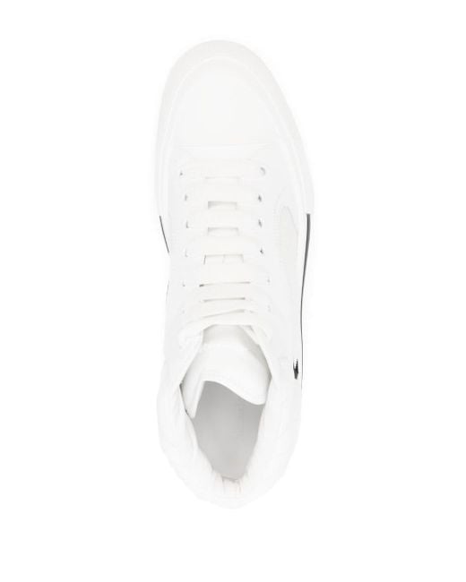 Sneakers con ricamo Seal di Alexander McQueen in White da Uomo