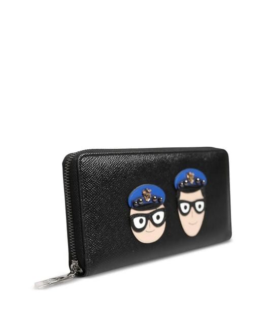 Dolce & Gabbana Black Cartoon-Patch Wallet for men