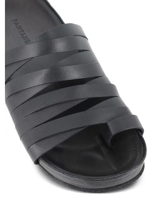 Pantanetti Black Strappy Open-Toe Sandals