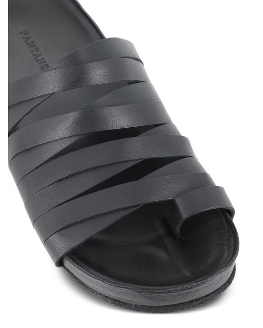 Pantanetti Black Strappy Open-Toe Sandals