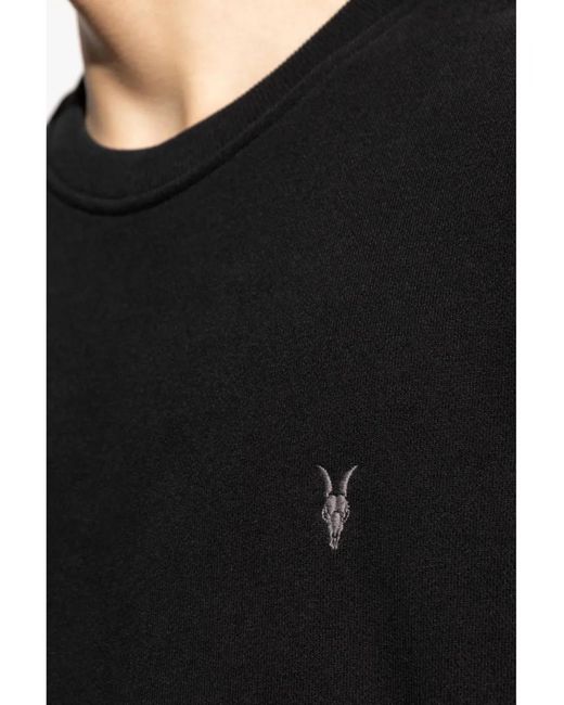 AllSaints Black Organic Cotton Long Sleeve Tee for men