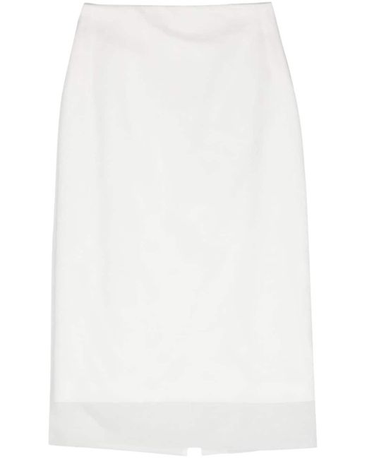 Sportmax White Double-layer Pencil Skirt