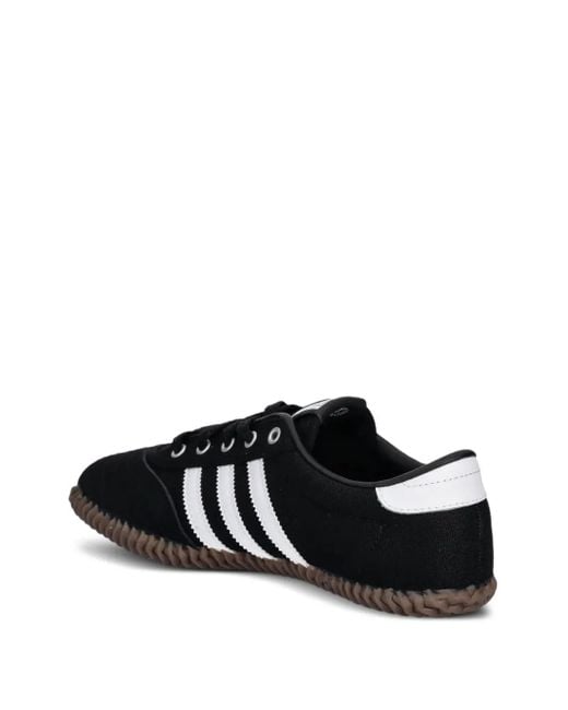 Adidas Black Volley Plimsole Three-Stripe Sneakers