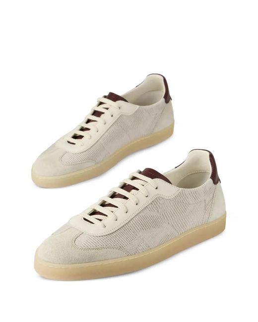 Brunello Cucinelli Blue Lace-Up Knitted Sneakers for men