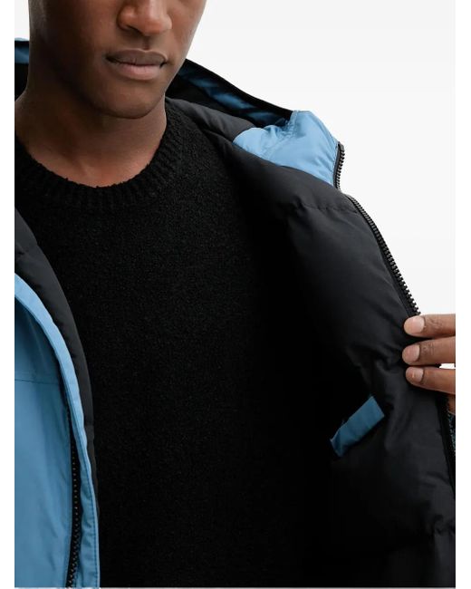 HUGO Blue Hooded Zip-Fastening Jacket for men