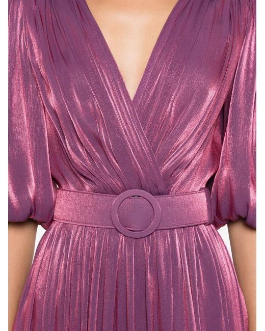 Costarellos Mira ベルテッド ドレス Purple