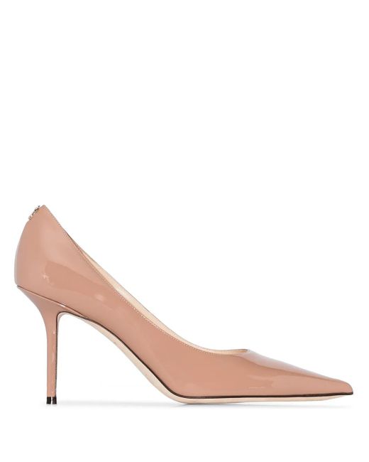 Jimmy Choo Pink Love 85 Patent Leather Pumps