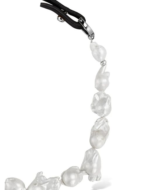 Elle Macpherson White X Sonia Argint Collier À Perles Baroques