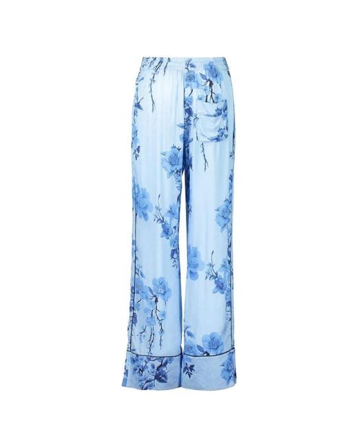 Borgo De Nor Blue Pantalon À Fleurs Havana
