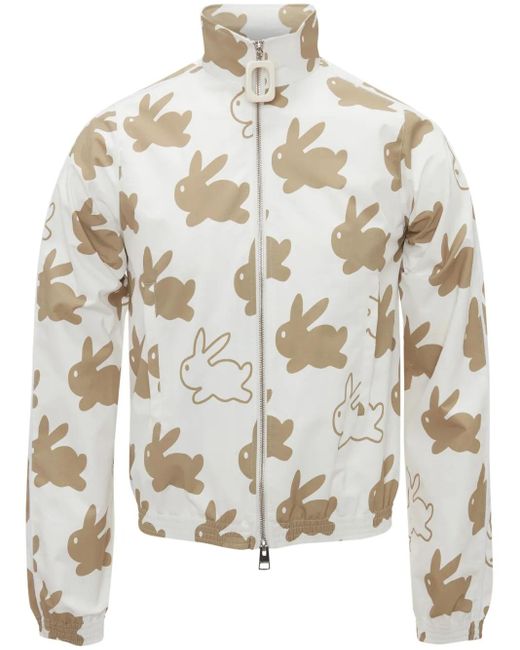 J.W. Anderson White Bunny-Print Technical Jacket