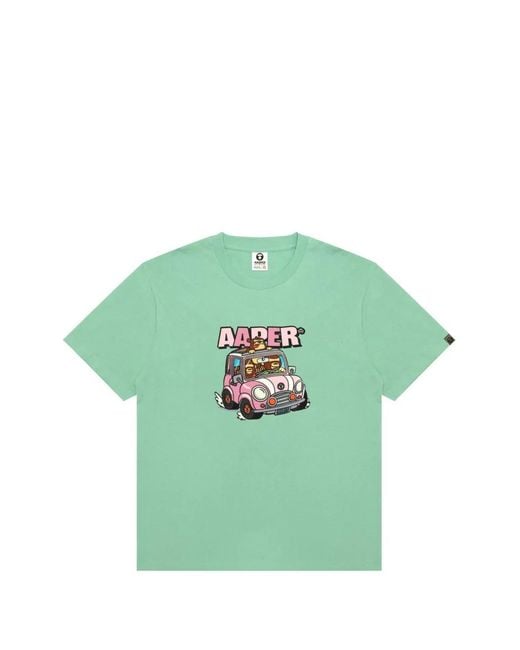 Aape By A Bathing Ape Green Aaper Graphic-Print T-Shirt for men