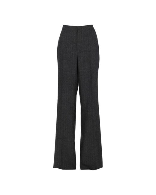 Tagliatore Black Herringbone-Pattern Pressed-Crease Trousers
