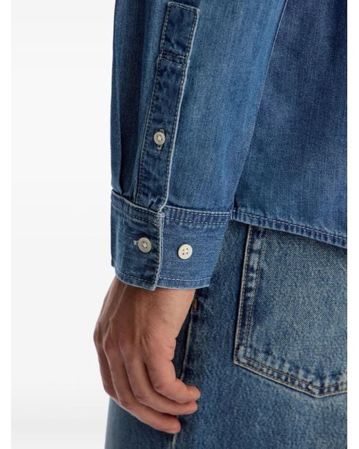 12 STOREEZ Blue Pocket Lightweight Denim Shirt for men