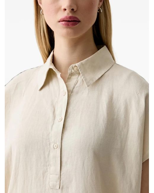 Benetton Natural Short-Sleeved Midi Shirt Dress