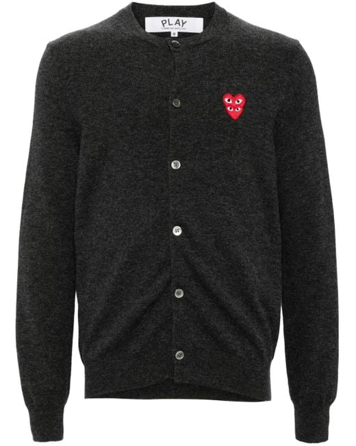 COMME DES GARÇONS PLAY Wollen Vest Met Hartpatch in het Black