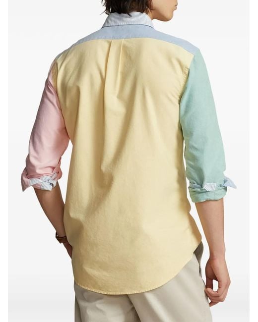 Polo Ralph Lauren Blue Colour-Block Pocket Shirt for men