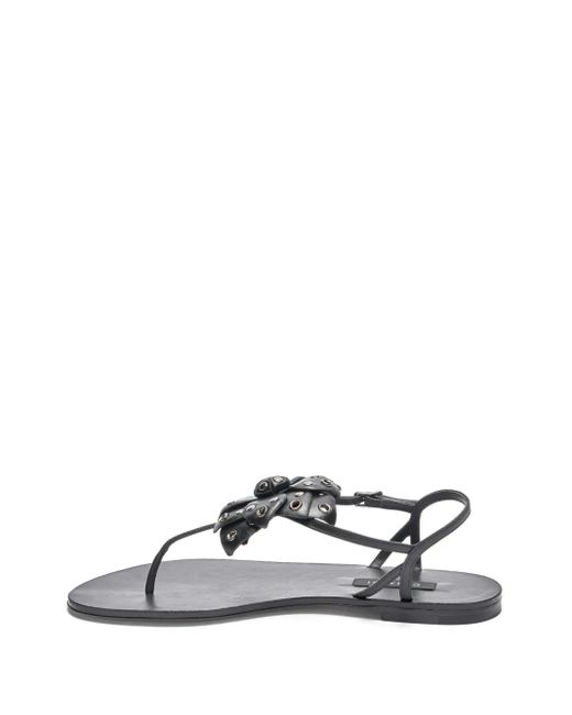 Casadei White Stud-Embellished Flat Sandals