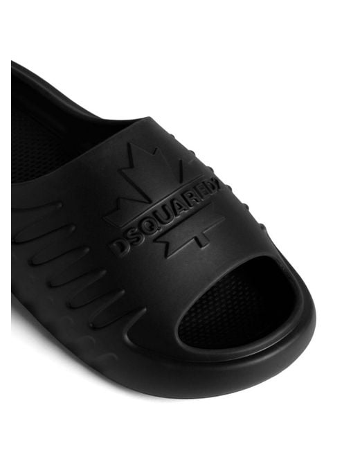 Sandalias con logo en relieve DSquared² de hombre de color Black